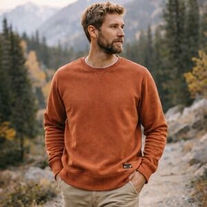 Outdoor Research Essential Fleece Crew Sweatshirt Mens M Rust Brown soft $89